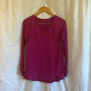 Spanx Long Sleeve Ruched Nylon and Spandex Stretch Athletic Top